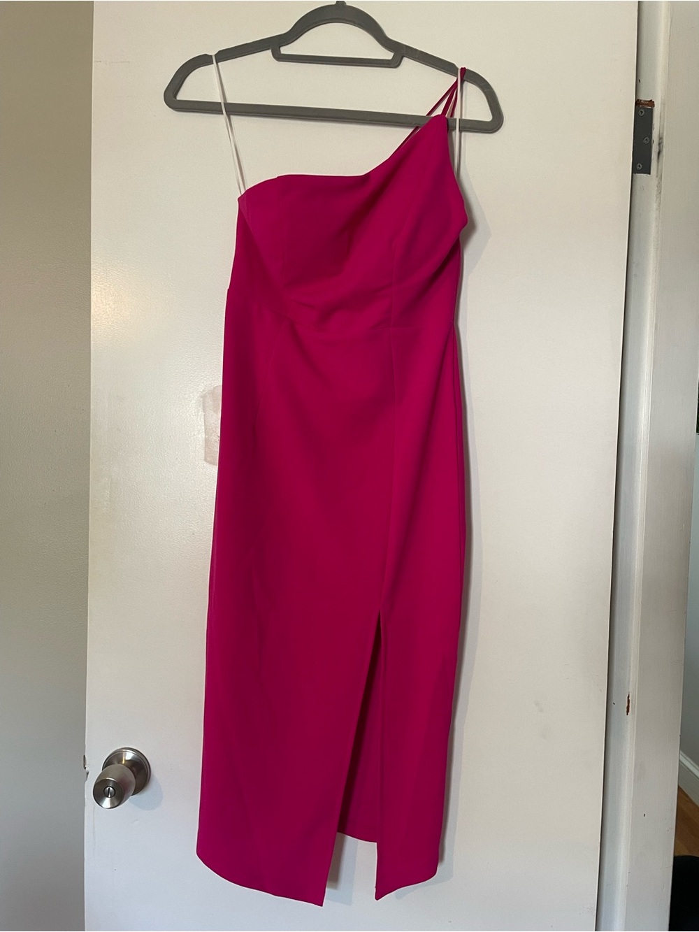 Hello Molly Hot Pink One Shoulder Midi Dress Size 6 NWT